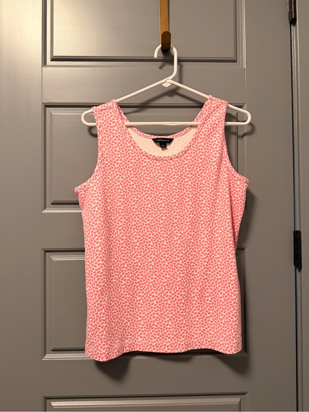 Lands' End Pink Patterned Scoop Neck Tank MEDIUM